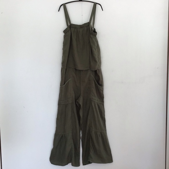 XCVI Cleon Flounce 100% linen Jumpsuit size medium NWT - Picture 4 of 14